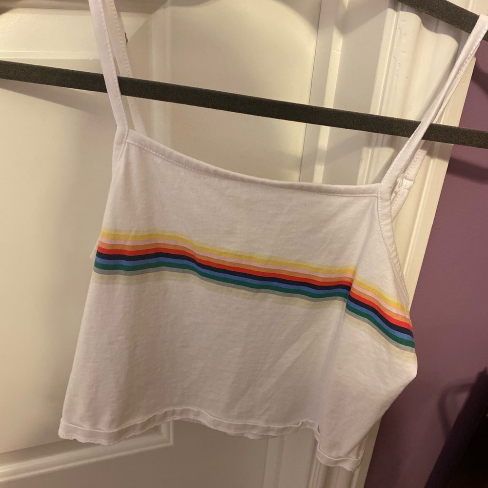 Full tilt rainbow stripe tank top